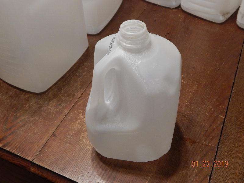 Clear white milk jug